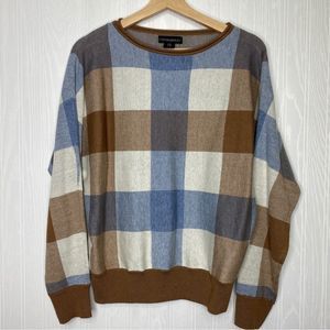 Cynthia Rowley Plaid long sleeve pullover sweater Size Medium